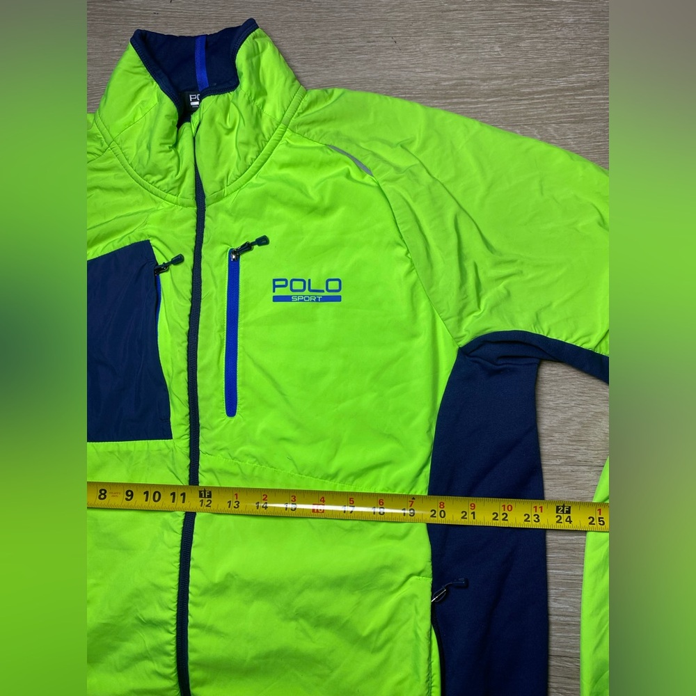 Men’s XL Polo Sport Ralph Lauren Performance Hybrid Jacket Neon Yellow Navy Blue - Picture 5 of 9